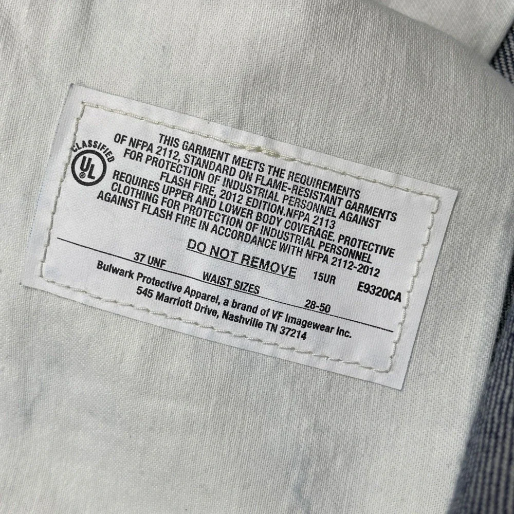 Bulwark FR Jeans Mens 46x33 Blue Flame Resistant Heavy Duty Workwear PEJ2DD5
